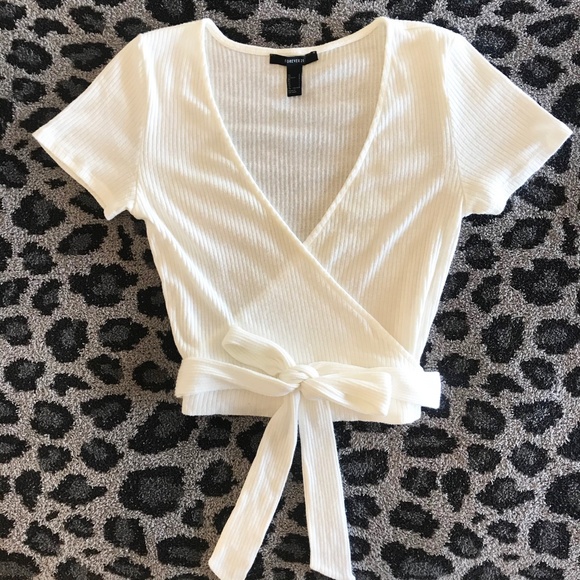 Forever 21 - White Wrap Top - Picture 1 of 4